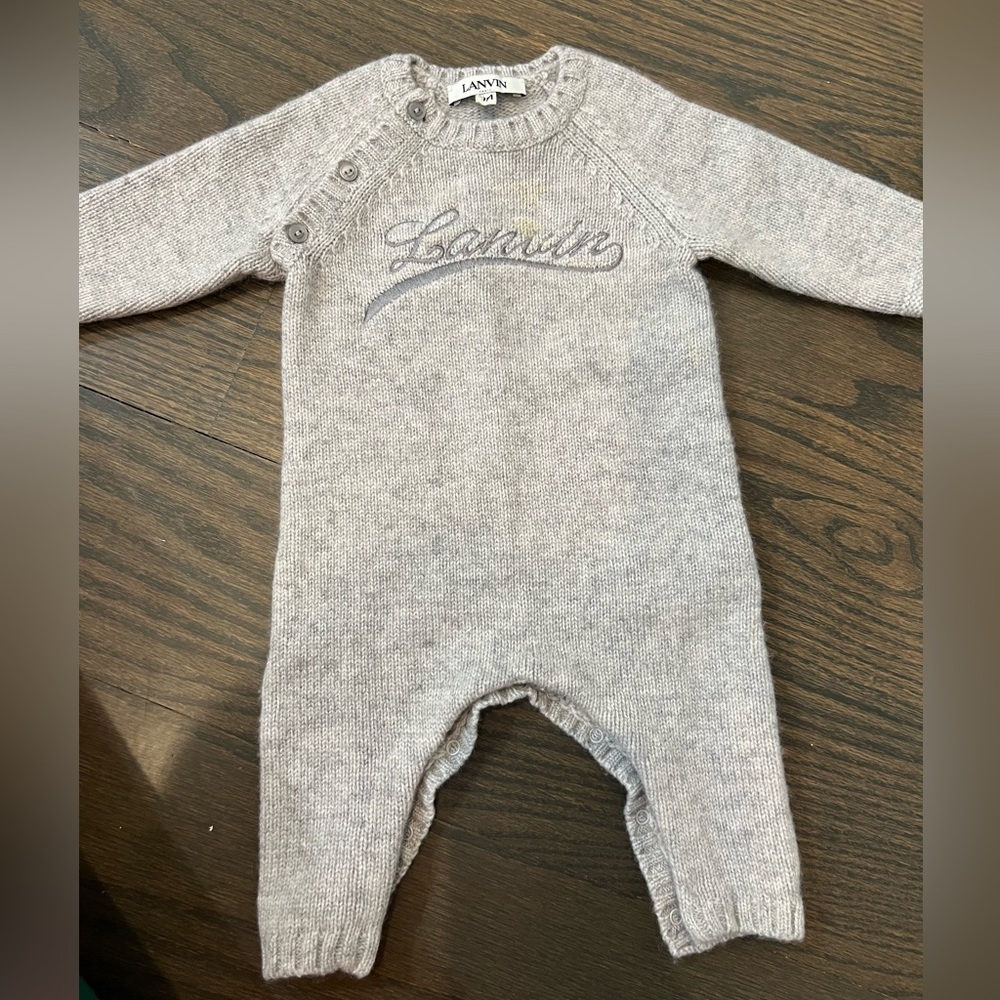 Lanvin Gray Knit Kids One Piece